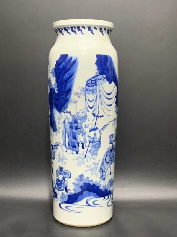 Ming Chongzhen blue and white Journey to the West vase
