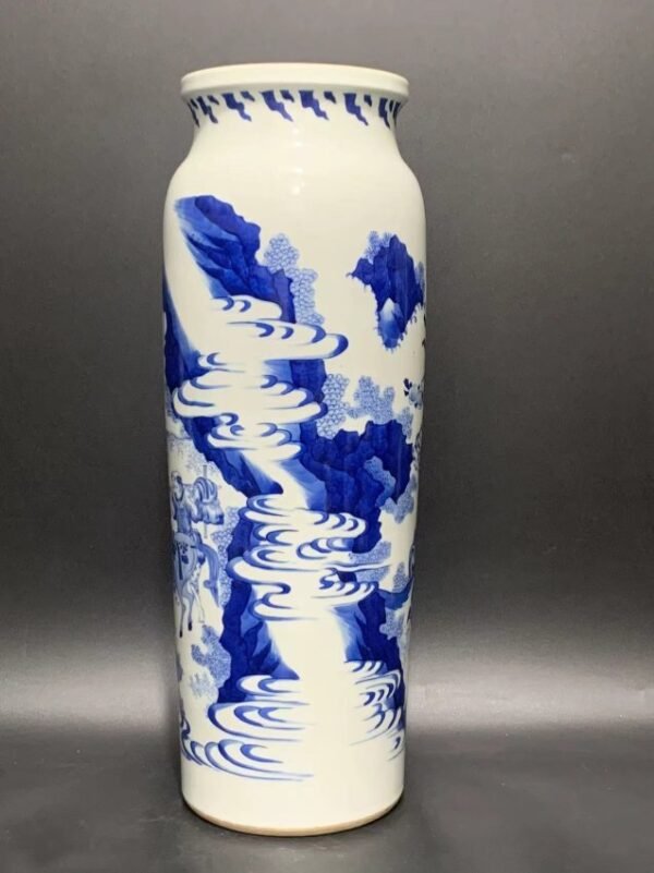 Ming Chongzhen blue and white Journey to the West vase - Image 2