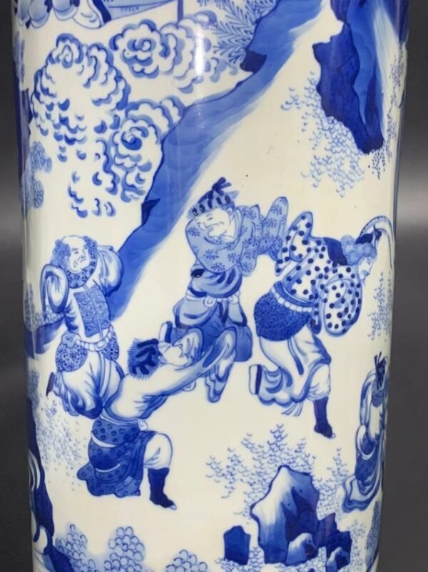 Ming Chongzhen blue and white Journey to the West vase - Image 7