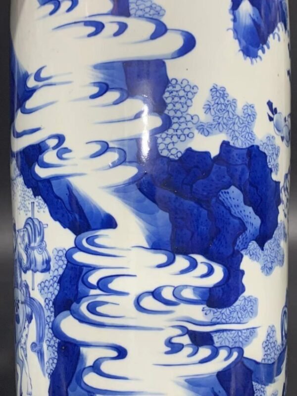 Ming Chongzhen blue and white Journey to the West vase - Image 8