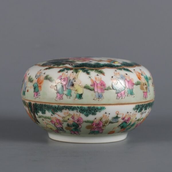 Qing Dynasty Qianlong Period Famille Rose Hundred Children Picture Opening Kirin - Image 3
