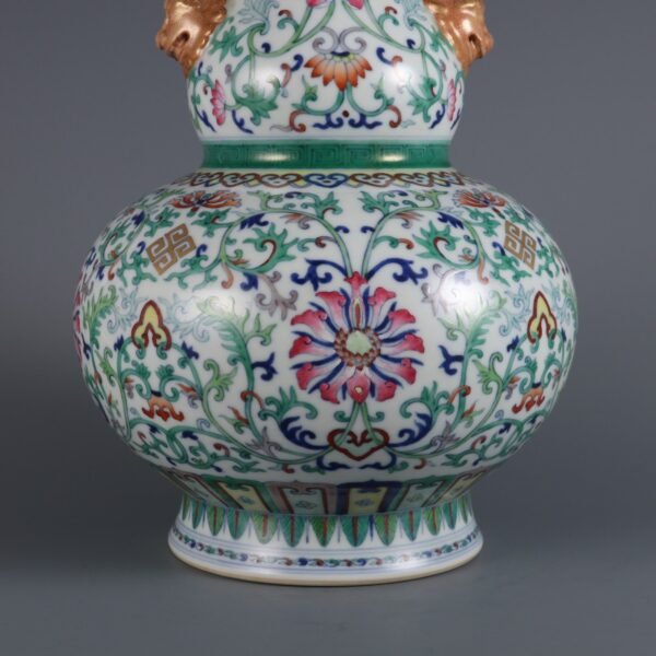 pattern animal ear gourd vase made in the Qianlong period of the Qing Dynasty - Image 7
