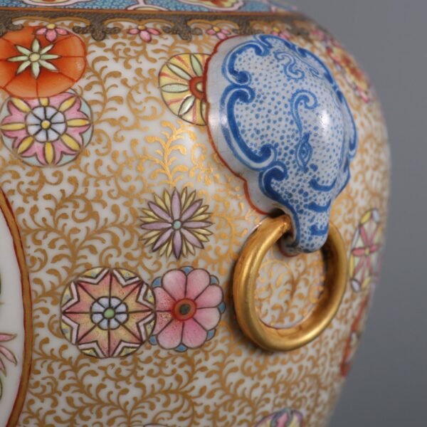 Qing Dynasty Qianlong period made of powder enamel and gold-painted flower basket - Image 5