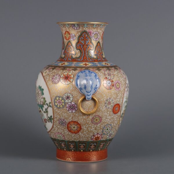 Qing Dynasty Qianlong period made of powder enamel and gold-painted flower basket - Image 6