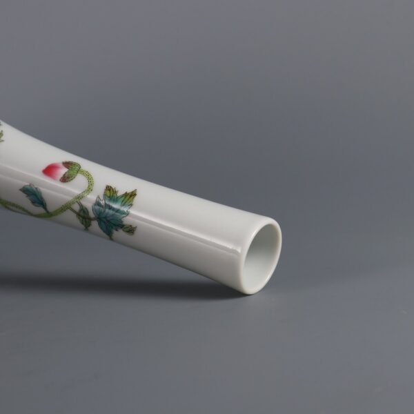 Qing Dynasty Yongzheng Period Famille Rose Flower and Bird Pattern Poems and Poems Vase - Image 7