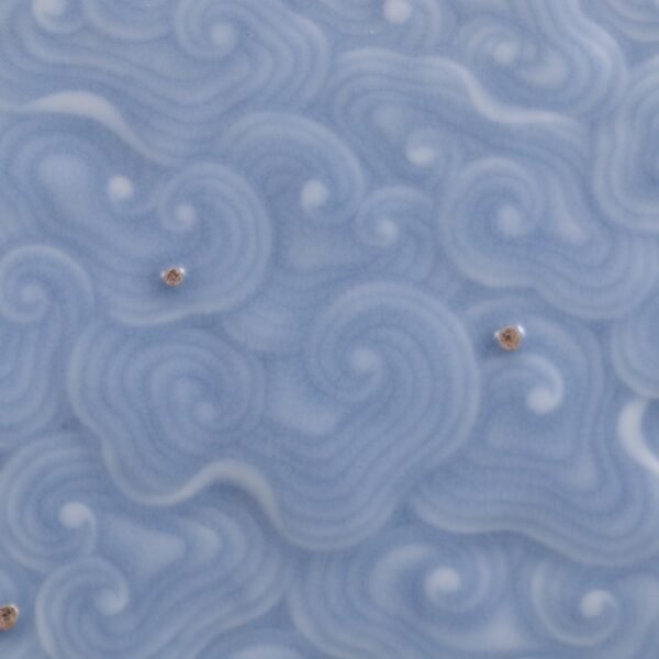 Sky blue glaze carved auspicious cloud pattern pillow made in the Qianlong period of the Qing Dynast - Image 2