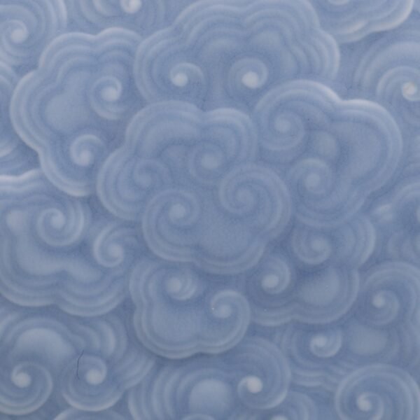 Sky blue glaze carved auspicious cloud pattern pillow made in the Qianlong period of the Qing Dynast - Image 8