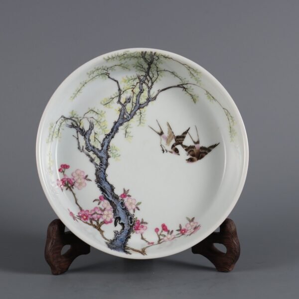 spring swallows in apricot forest, made in the Yongzheng period of the Qing Dynasty