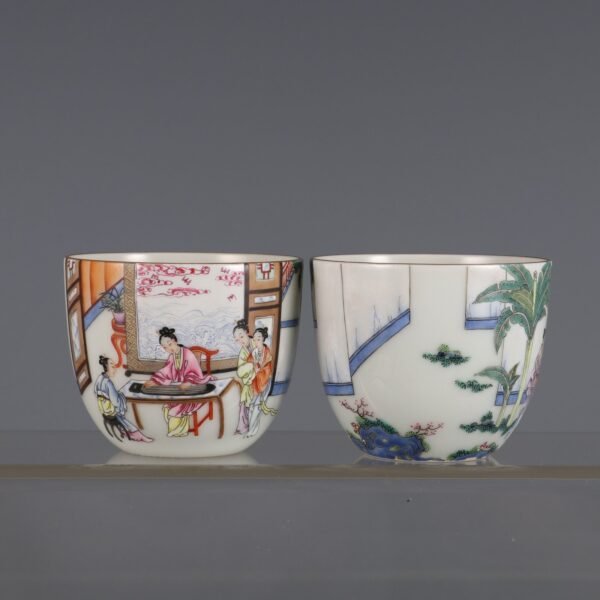 A pair of famille rose cups from the Qing Dynasty Qianlong Period - Image 9