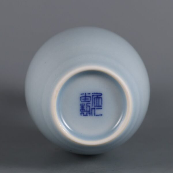 sky blue glaze with agate red color and red dragon pattern small appreciation bottle - Image 8