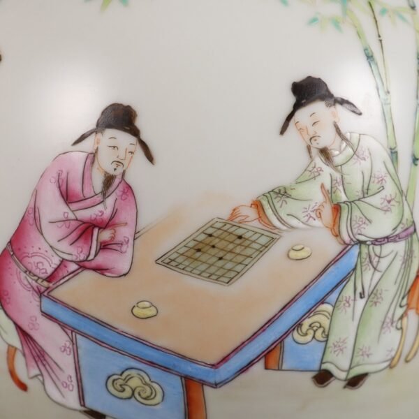 Qing Dynasty Yongzheng Period Famille Rose Bamboo Forest Seven Sages Gallbladder Vase - Image 6