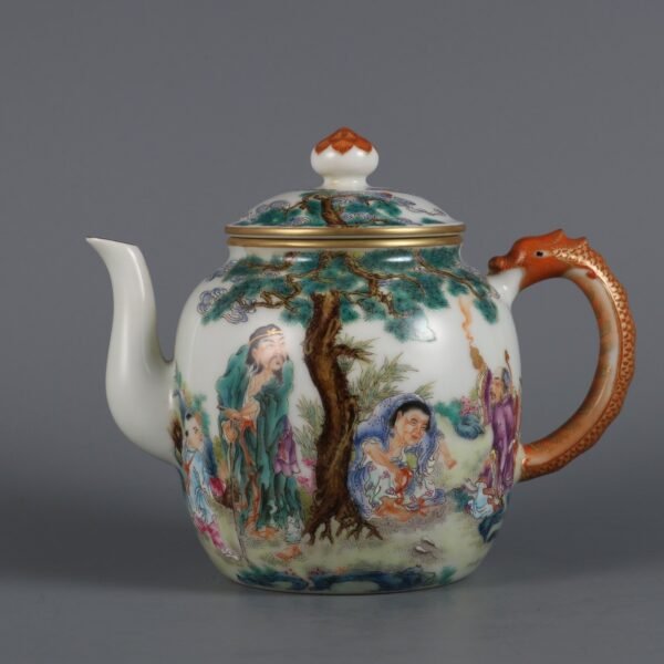 Qing Dynasty Yongzheng Period Famille Rose Figure Story Teapot