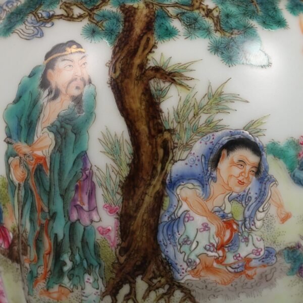 Qing Dynasty Yongzheng Period Famille Rose Figure Story Teapot - Image 5