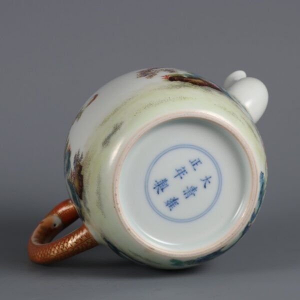 Qing Dynasty Yongzheng Period Famille Rose Figure Story Teapot - Image 8