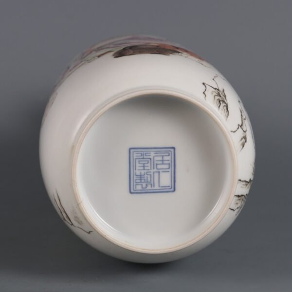 The Republic of China Period Thin-body Ink-Colored Lantern Vase - Image 8