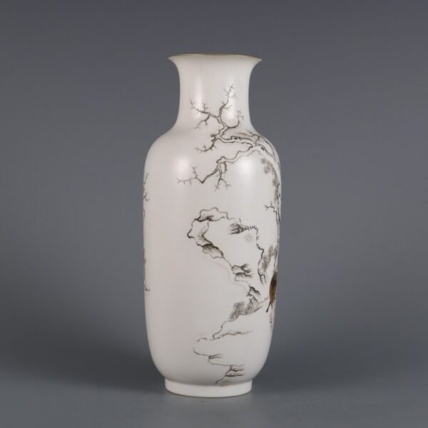 The Republic of China Period Thin-body Ink-Colored Lantern Vase - Image 5