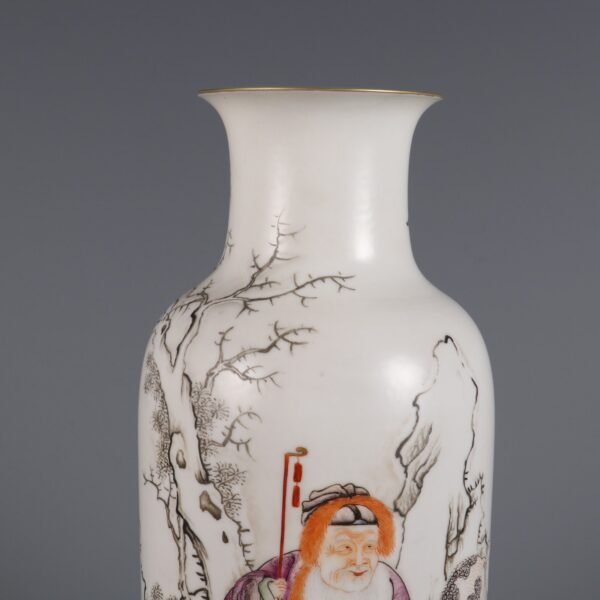 The Republic of China Period Thin-body Ink-Colored Lantern Vase - Image 6