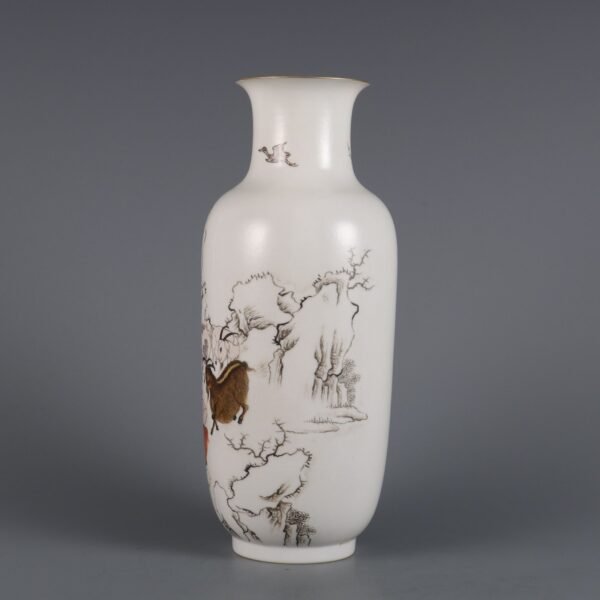 The Republic of China Period Thin-body Ink-Colored Lantern Vase - Image 2