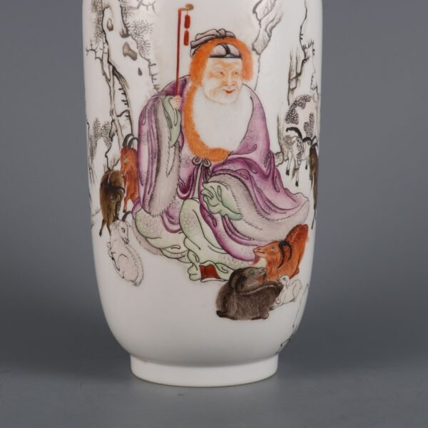 The Republic of China Period Thin-body Ink-Colored Lantern Vase - Image 7
