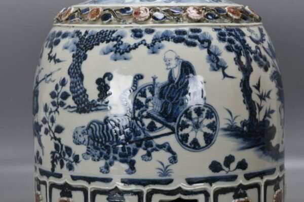 Yuan Dynasty blue and white pinched flower Guiguzi yurt - Image 3