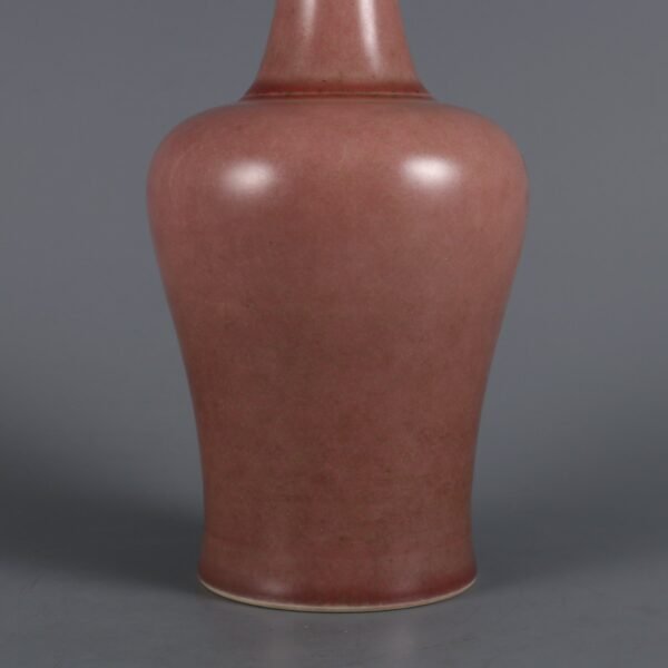 Qing Kangxi Year Cowpea Red Glaze Rattle Vase - Image 6