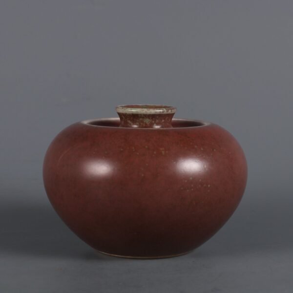 Qing Kangxi Year Cowpea Red Glaze Apple Zun - Image 4