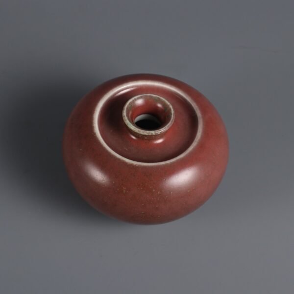 Qing Kangxi Year Cowpea Red Glaze Apple Zun - Image 2