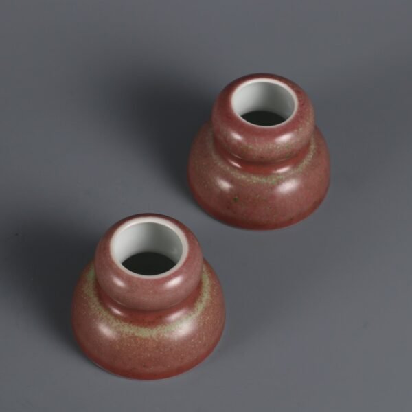 A pair of red gourd washbasins with cowpeas made in the Yongzheng period of the Qing Dynasty - Image 9