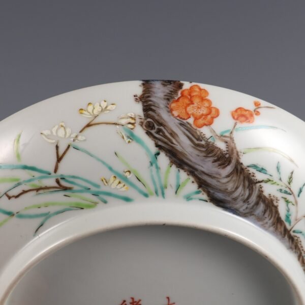 Qing Guangxu Period Famille Rose Peach Blossom Design Plate - Image 3