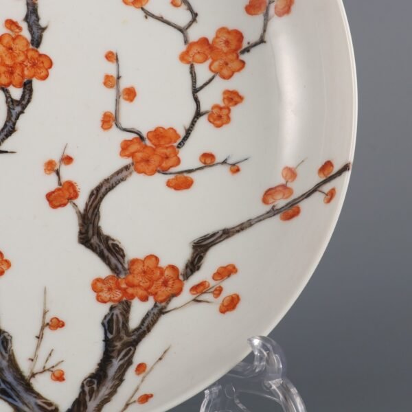 Qing Guangxu Period Famille Rose Peach Blossom Design Plate - Image 6