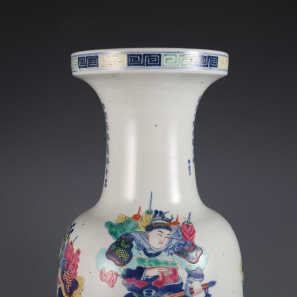 Doucai Wushuangpu Figure Plate Mouth Vase Made in Daoguang Period of Qing Dynasty - Image 6