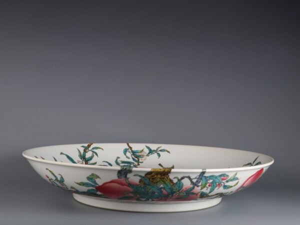 Qing Dynasty Yongzheng Period Famille Rose Wall-mounted Phoenix and Eight Peaches Pattern Large - Image 5