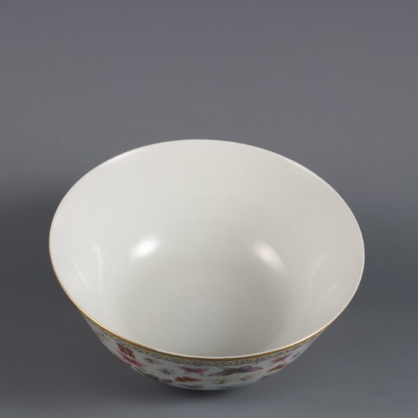 Large bowl with a pattern of butterflies and gold-painted characters made in the Tongzhi - Image 7