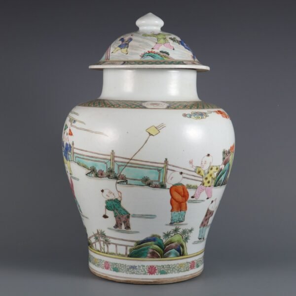 Five-color baby play general jar made in the Kangxi period of the Qing Dynasty - Image 2