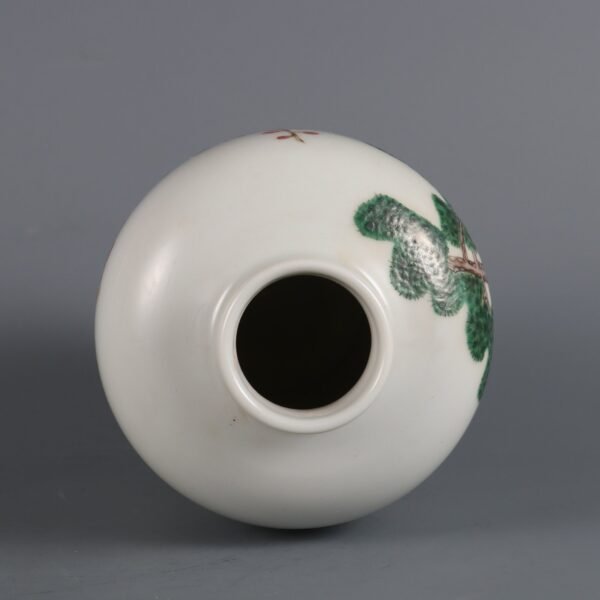 Qing Dynasty Yongzheng Period Famille Rose Winter Friends Plum Vase - Image 5