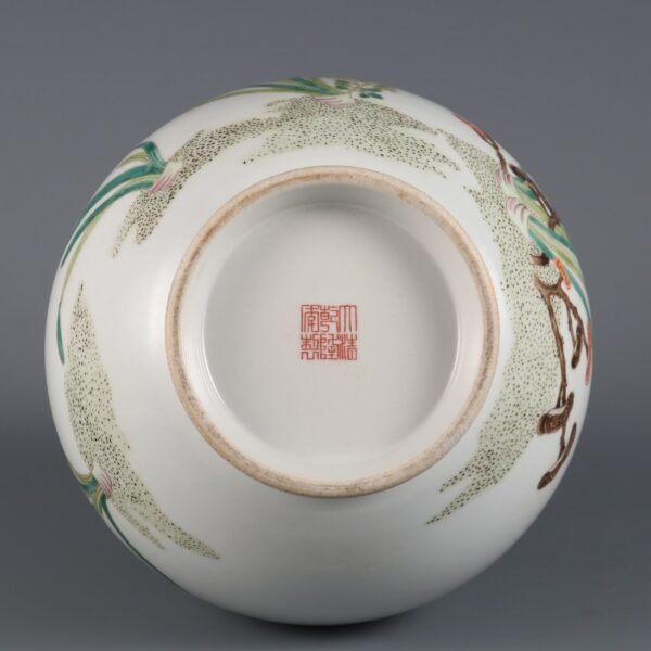 Qing Dynasty Qianlong period pink enamel Zhilan jade tree pattern gallbladder vase - Image 8