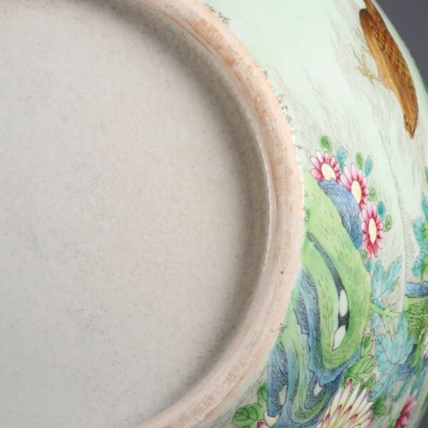 Qing Dynasty Qianlong Period (Folk Kiln) Famille Rose Living and Working in Peace and Happiness - Image 8