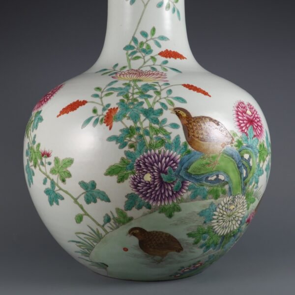 Qing Dynasty Qianlong Period (Folk Kiln) Famille Rose Living and Working in Peace and Happiness - Image 6