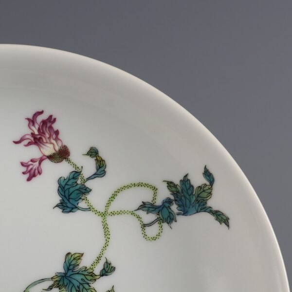 Qing Dynasty Yongzheng Period Famille Rose Wall Poppy Pattern Appreciation Plate - Image 2