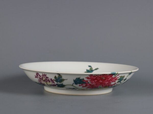 Qing Dynasty Yongzheng Period Famille Rose Wall Poppy Pattern Appreciation Plate - Image 7