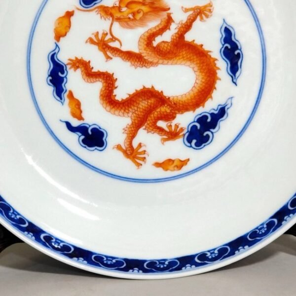 A dragon-patterned plate made in the Gengxu year of Daoguang in the Qing Dynasty - Image 4