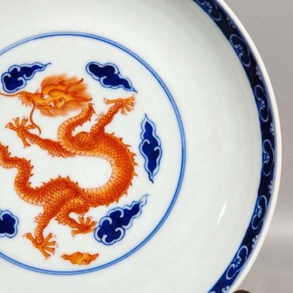 A dragon-patterned plate made in the Gengxu year of Daoguang in the Qing Dynasty - Image 6