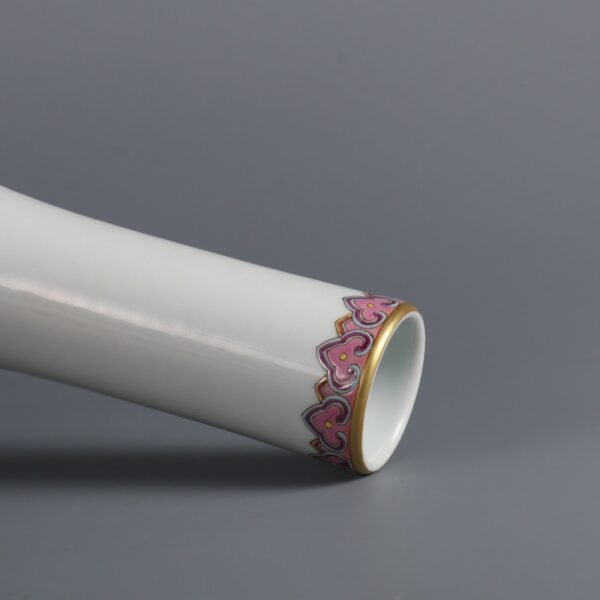 Qing Dynasty Qianlong period pastel flower and bird pattern poem gallbladder vase - Image 3
