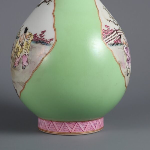 pink enamel, jade vase with baby play pattern, made in the Yongzheng period of the Qing Dynasty - Image 4