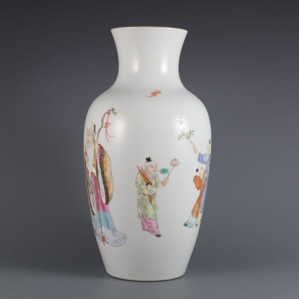 Qing Dynasty Qianlong period pink enamel three stars high shining Guanyin bottle - Image 2