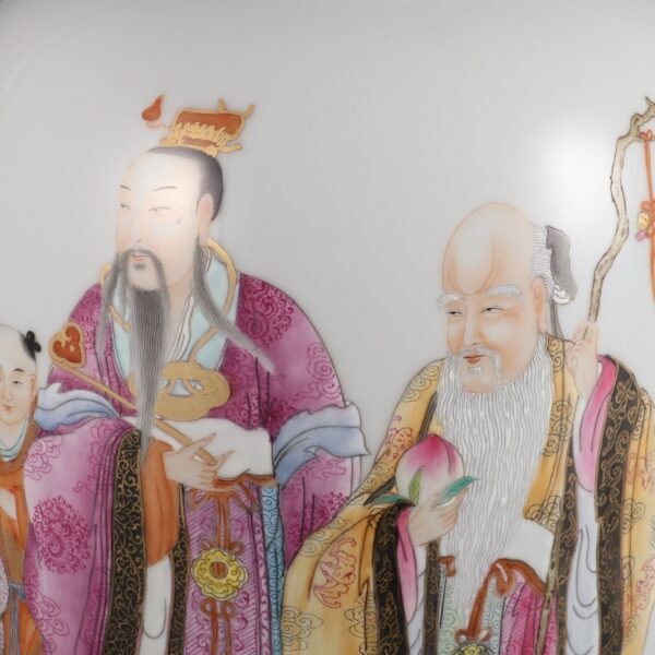 Qing Dynasty Qianlong period pink enamel three stars high shining Guanyin bottle - Image 7