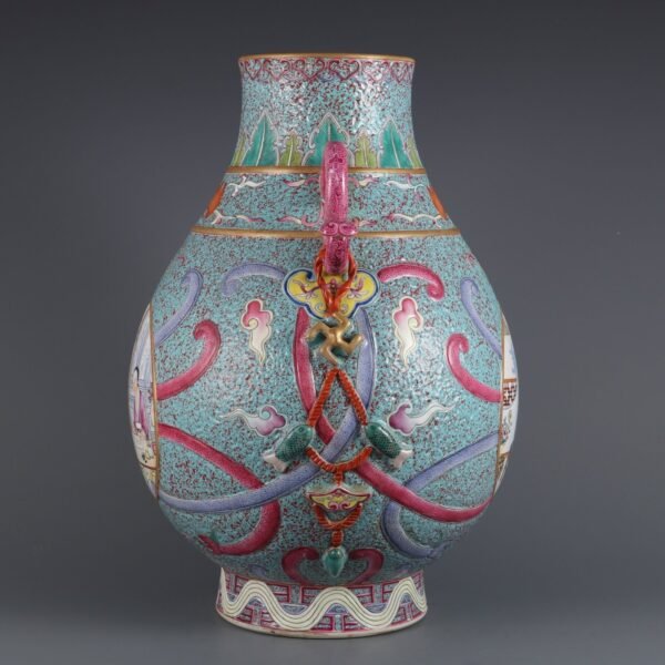 Qing Dynasty Qianlong period furnace jun glaze and powder enamel opening three mothers - Image 4