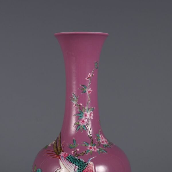 pastel-colored flower and bird patterns, made in the Tongzhi period of the Qing Dynasty - Image 5