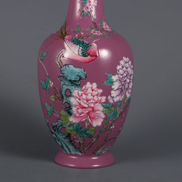 pastel-colored flower and bird patterns, made in the Tongzhi period of the Qing Dynasty - Image 6