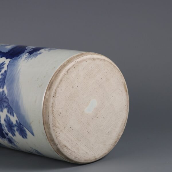 Ming Chongzhen blue and white figure vase - Image 7